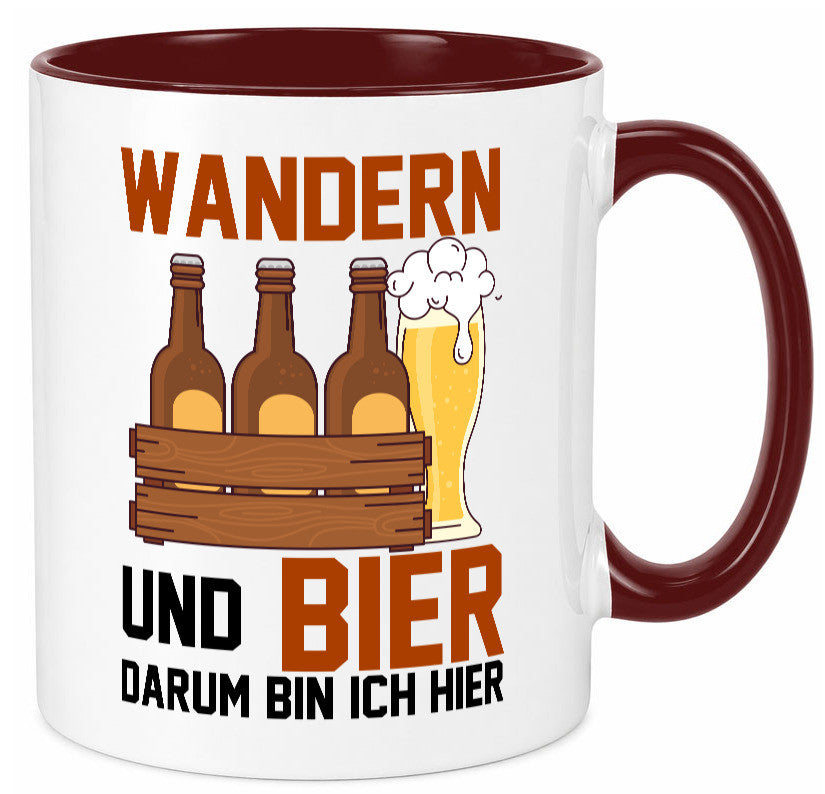 Wandern und Bier darum bin ich hier | Bierkasten lustiger Spruch Geschenk Humor