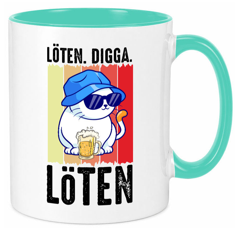 Löten Digga | Katze mit Bier Bierkatze Geschenk Tierliebhaber Humor lustiger