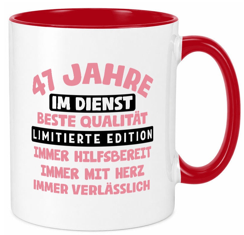 47 Jahre im Dienst | Jubiläum Arbeit v11 Geschenkidee Kollegen Büro Humor Tasse