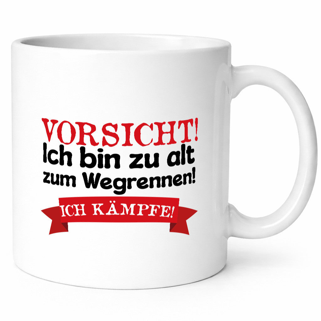 Bin zu alt zum wegrennen ich kämpfe | Alter Mann lustiger Spruch Geschenk Humor