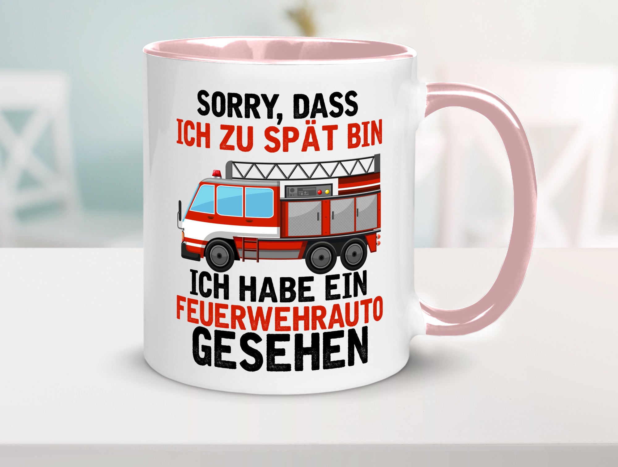 Ich hab ein feuerwehrauto gesehen | lustig Humor Geschenkidee Geschenk Tasse