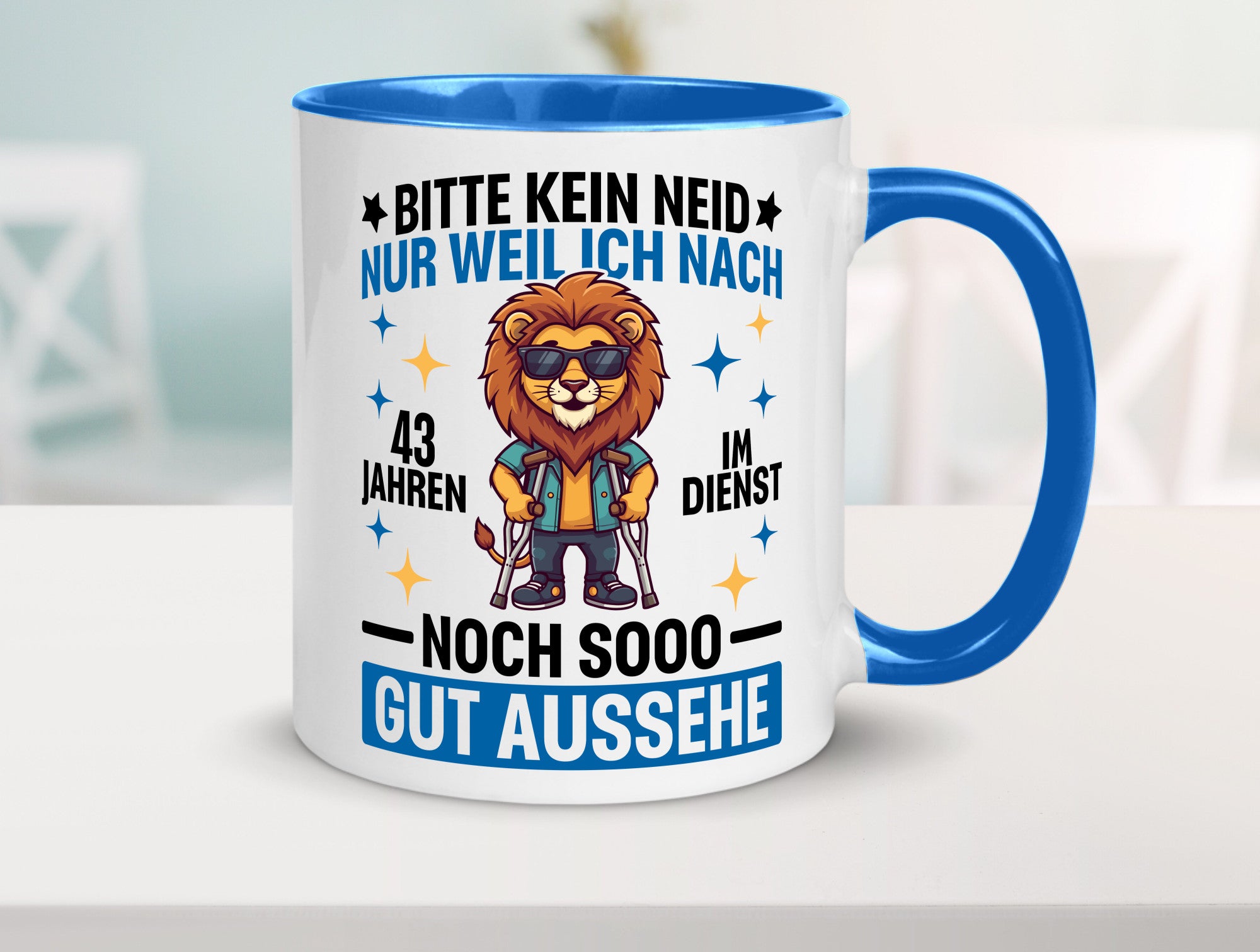 43 Jahre im Dienst | Arbeitsjubiläum Arbeit Geschenk Kollegen Büro lustiger