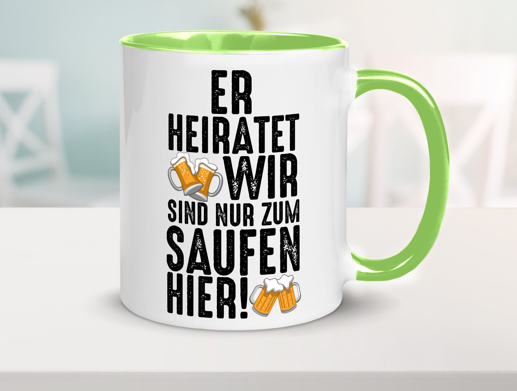 JGA | Er heiratet Junggesellenabschied Polterabend v2 lustiger Spruch Geschenk