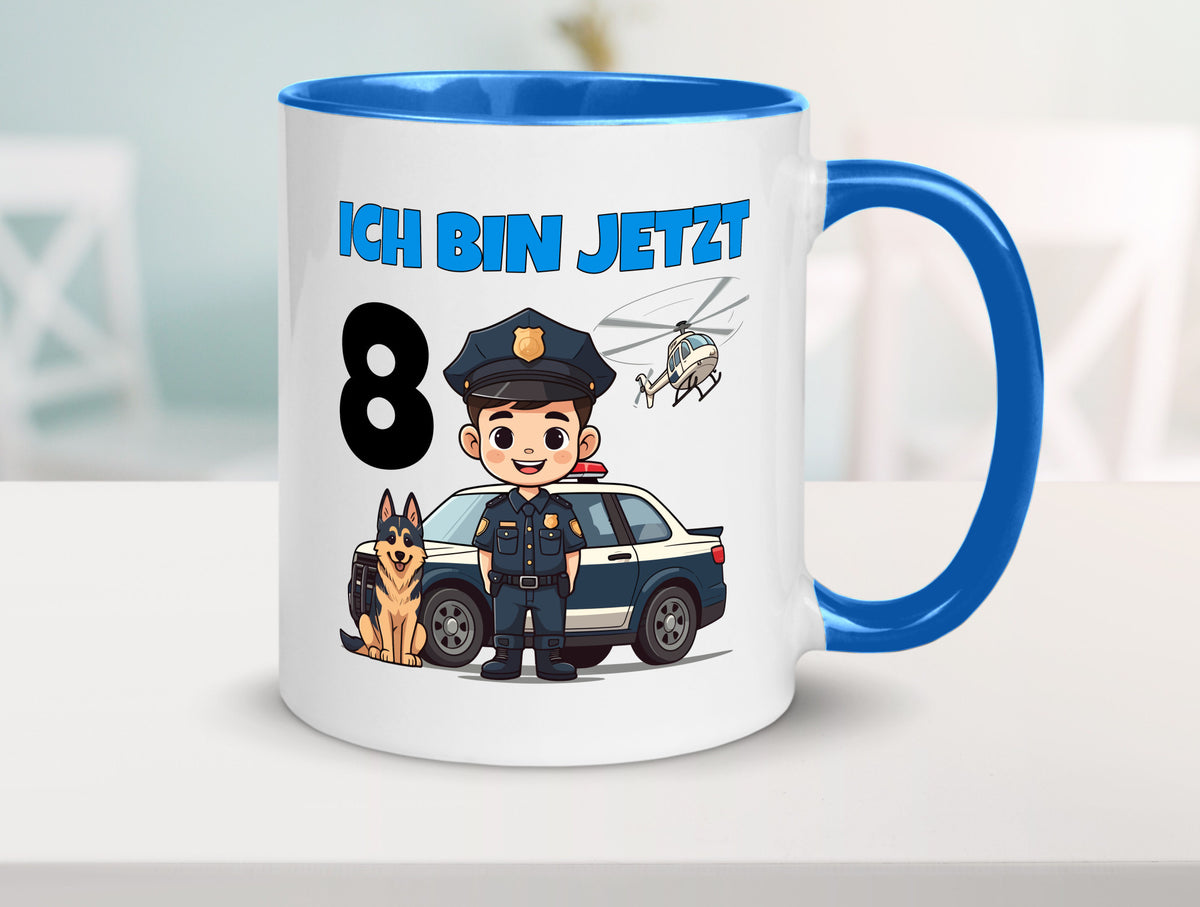 8. Geburtstag | 8 Jahre Polizei Kind Polizeiauto lustig Geschenkidee Geschenk Tasse