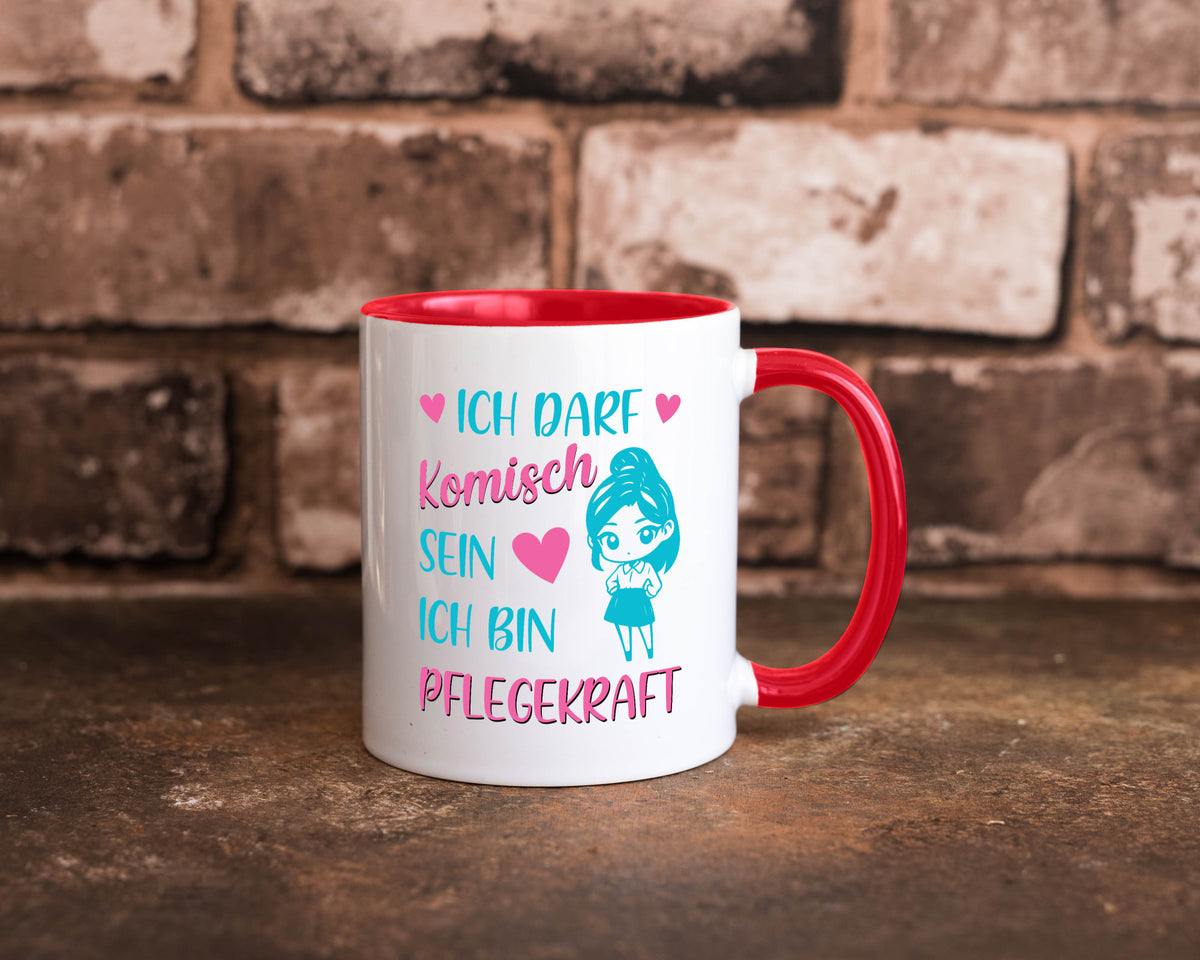 Ich darf komisch sein | Pflegekraft Geschenkidee Humor Tasse