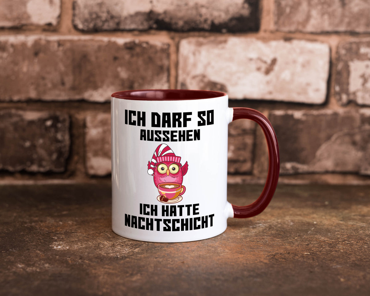 Nachtschicht Eule | Spruch Arbeit müde Nachtjob Geschenkidee Kollegen Büro Tasse