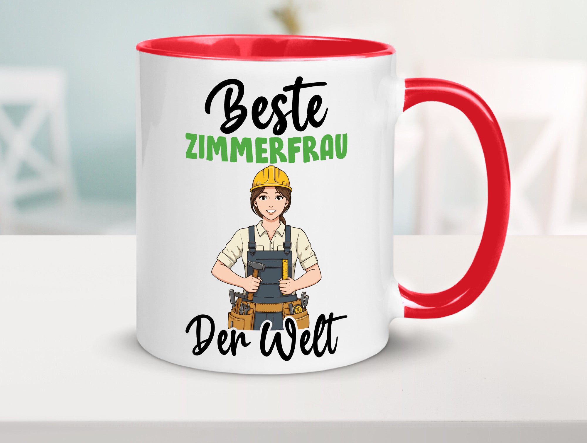 Beste Zimmerfrau| Holzbau | Handwerkerin v2 Geschenk Humor Geschenkidee