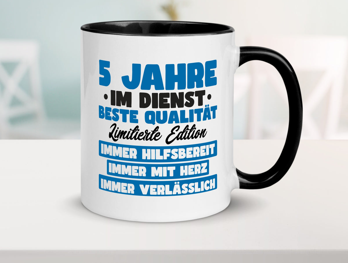 5 Jahre im Dienst | Jubiläum Arbeit v7 Geschenk Kollegen Büro lustiger Spruch Tasse