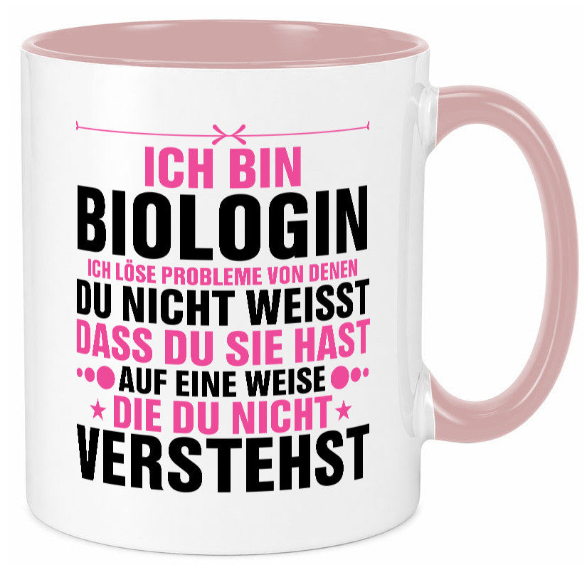 Löse Probleme: Biologin | Biologie Naturforscherin lustig Humor Geschenkidee Tasse
