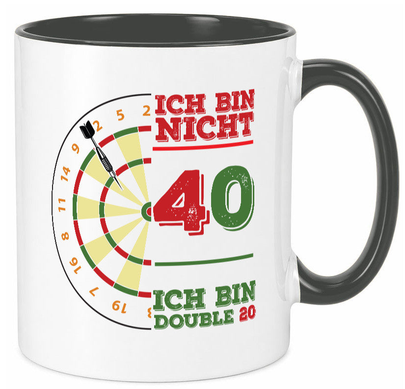 Ich bin nicht 40 double 80 | Dart spieler Geschenkidee Humor Tasse