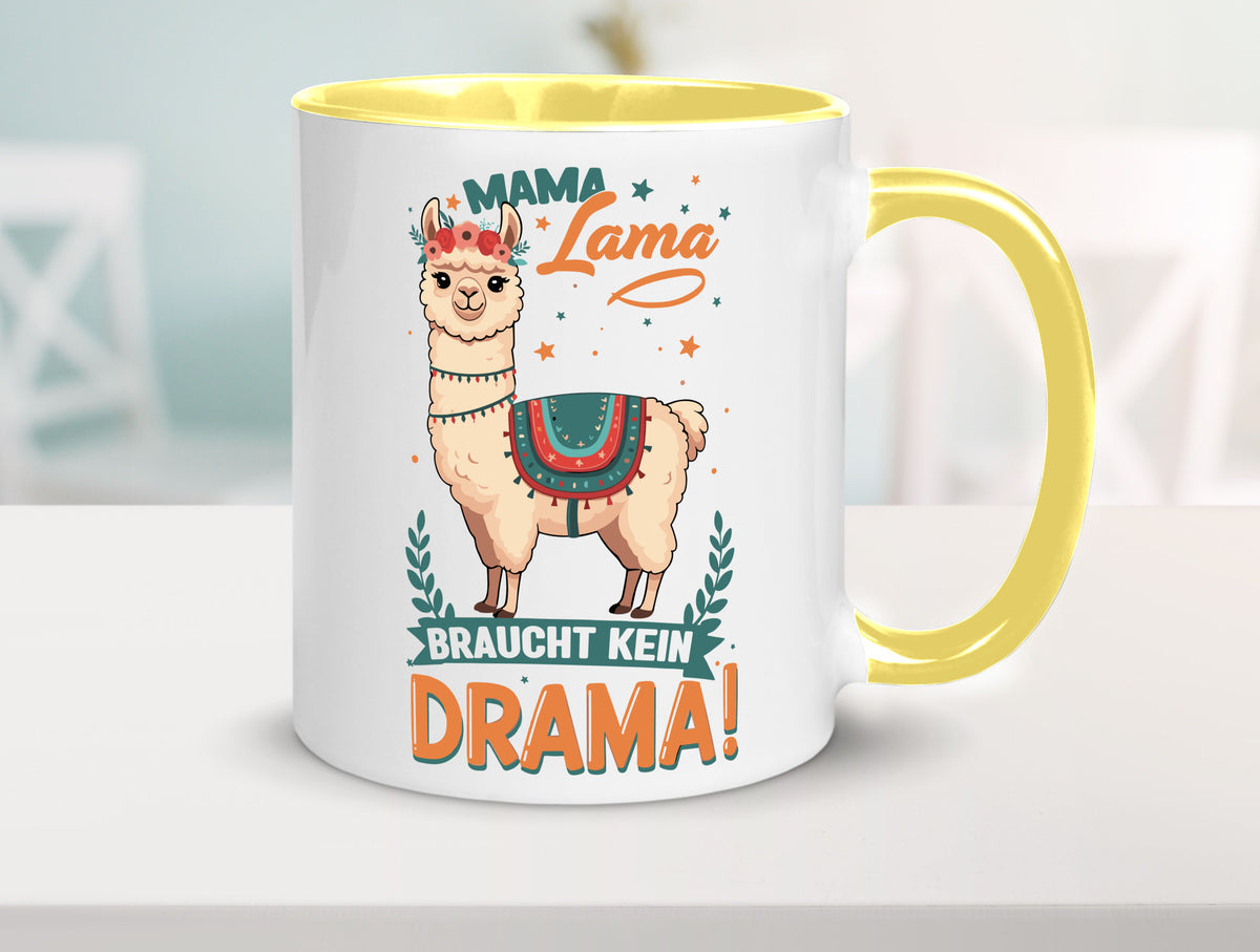 Mama Lama braucht kein Drama | Muttertag Humor Familie Geschenkidee Tasse