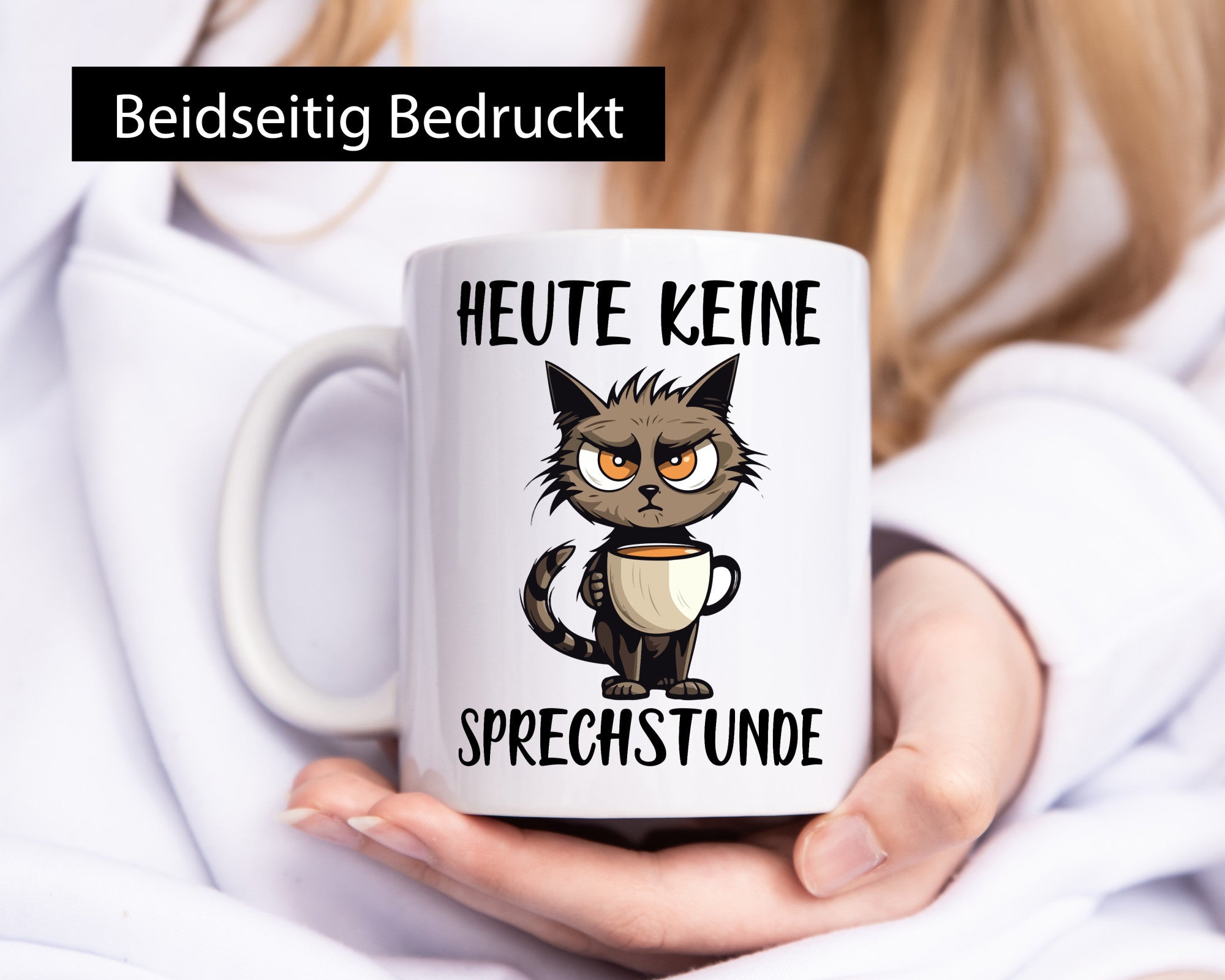 Heute keine Sprechstunde | Katze mit Tasse lustig Tierliebhaber Humor Geschenk