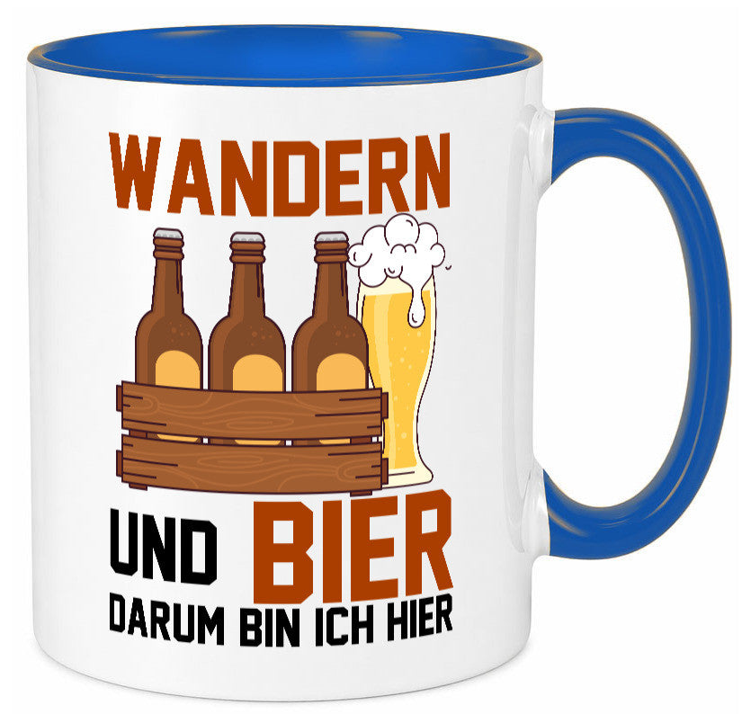 Wandern und Bier darum bin ich hier | Bierkasten lustiger Spruch Geschenk Humor