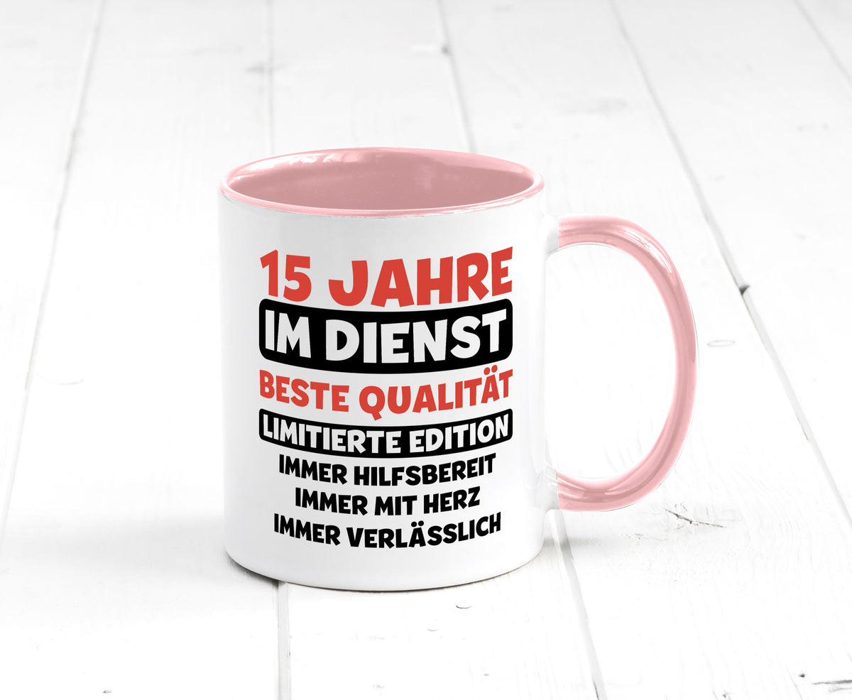 15 Jahre im Dienst | Jubiläum Arbeit v3 lustig Kollegen Büro Geschenk Tasse