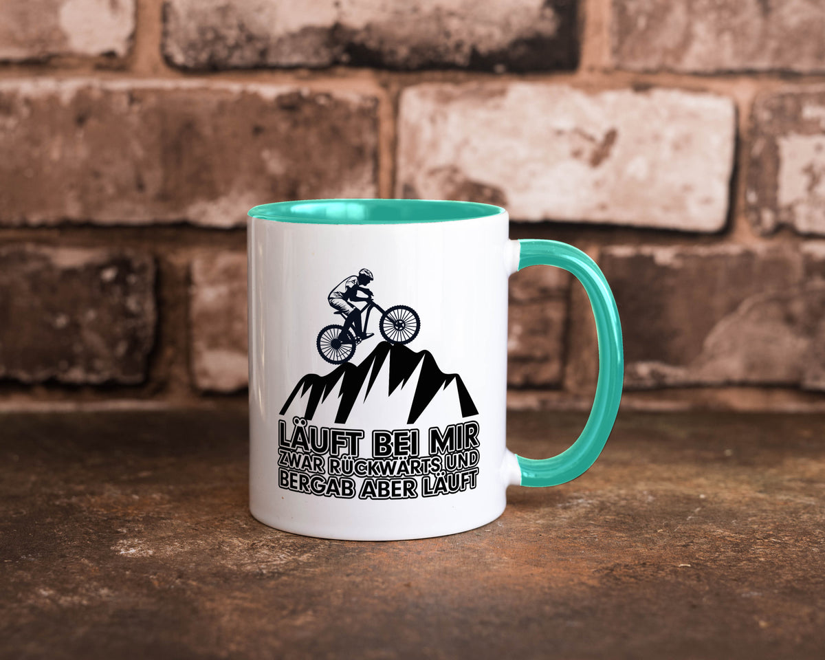 Läuft bei mir | Pechvogel Tasse Radfahrer Statement Humor Geschenkidee