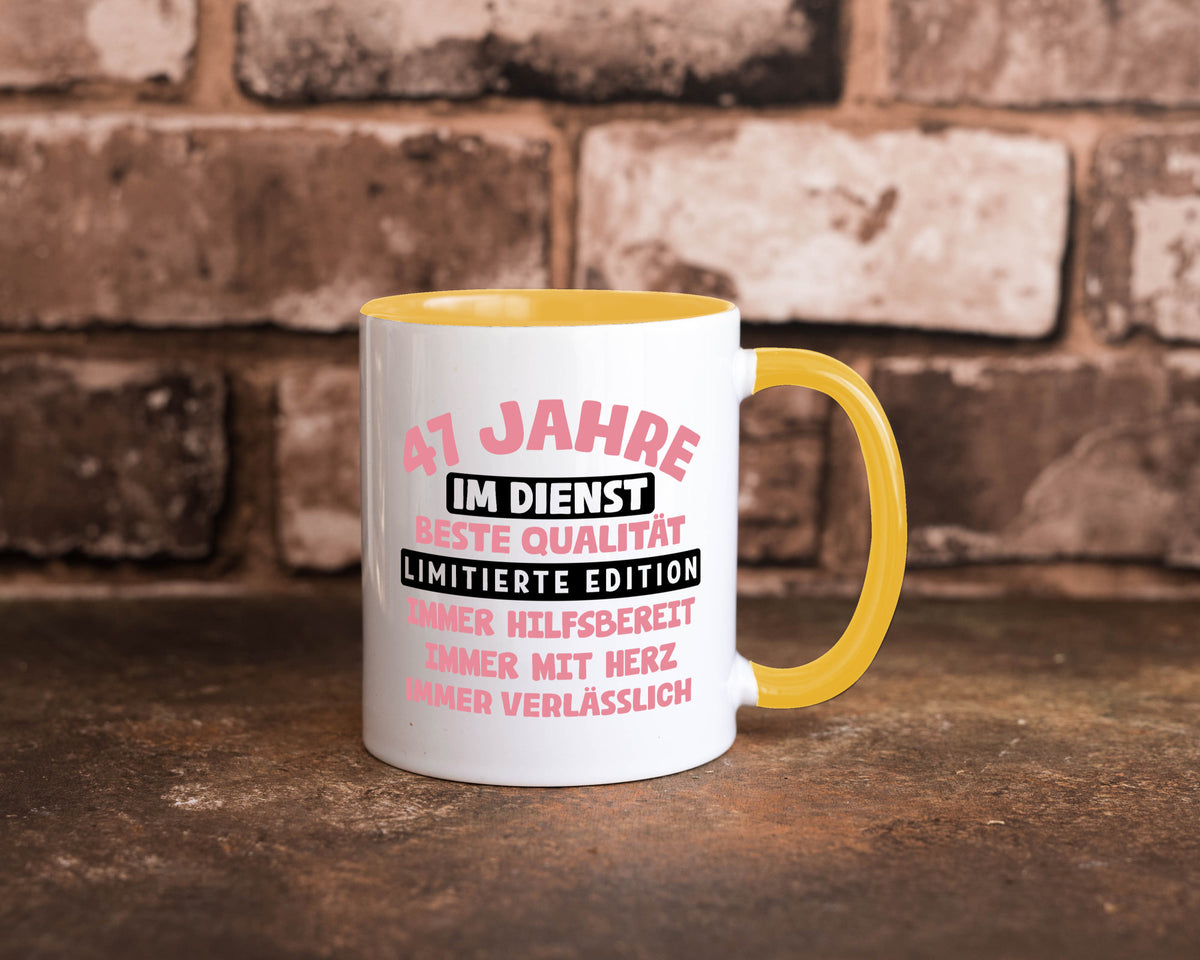 47 Jahre im Dienst | Jubiläum Arbeit v11 Geschenkidee Kollegen Büro Humor Tasse