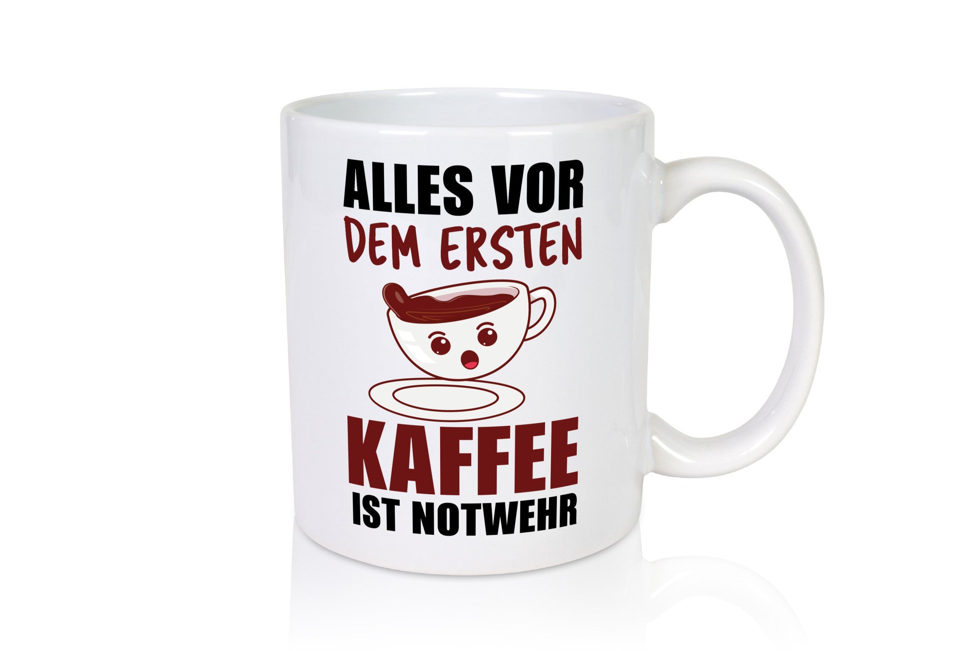 Erster Kaffee? Notwehr Geschenkidee Humor Tasse
