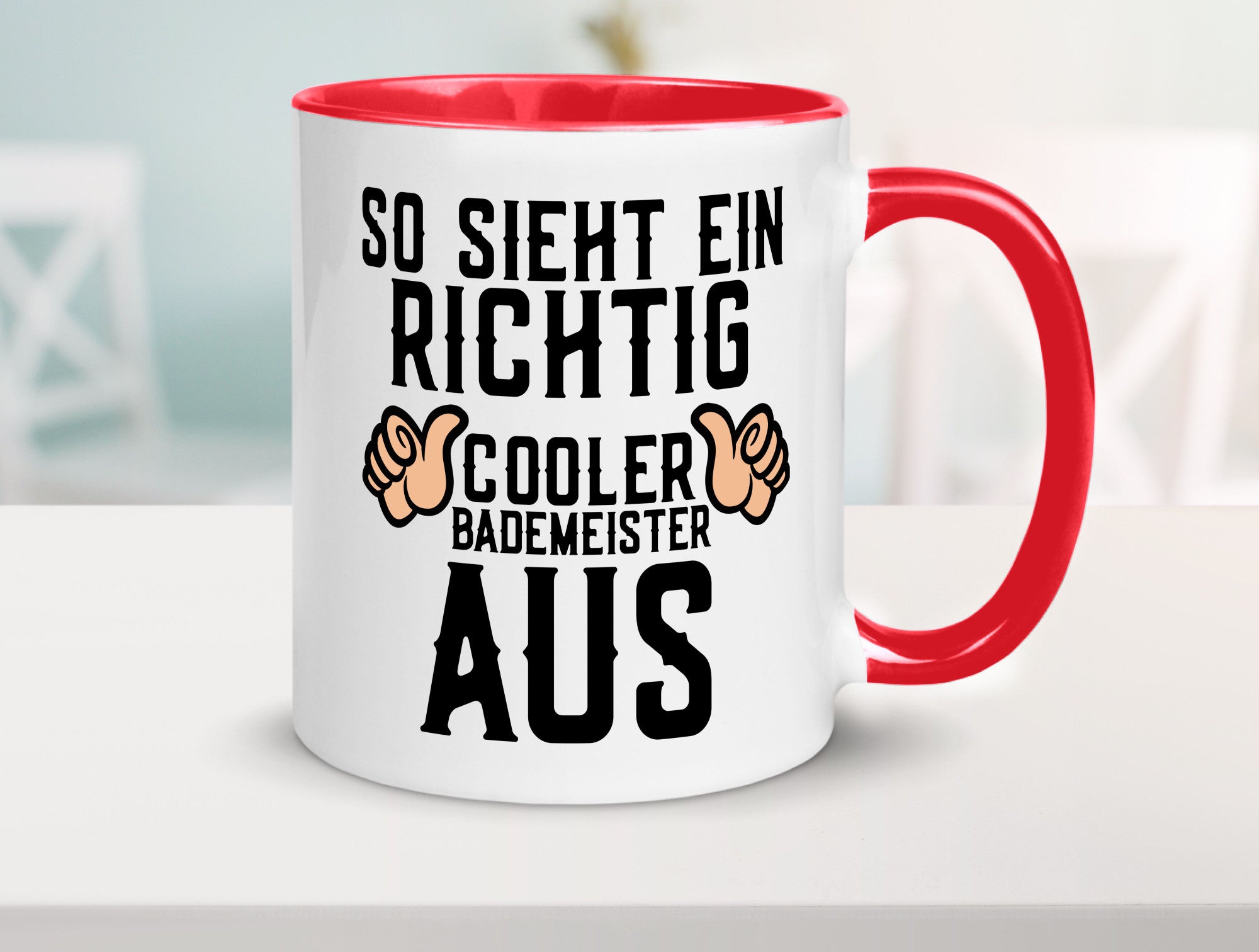 Richtig cooler Bademeister | Daumen hoch Schwimmbad lustig Humor Geschenkidee