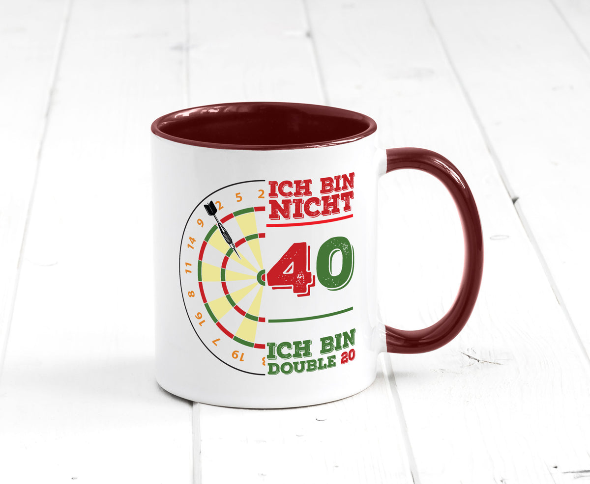 Ich bin nicht 40 double 80 | Dart spieler Geschenkidee Humor Tasse