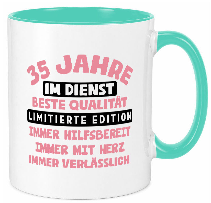 35 Jahre im Dienst | Jubiläum Arbeit v11 lustig Kollegen Büro Geschenk Tasse