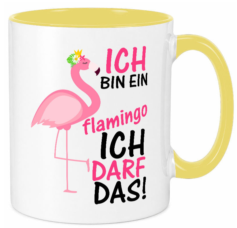 Ich bin ein Flamingo | Tier-Comic lustiger Spruch Blume Geschenk Tierliebhaber Tasse
