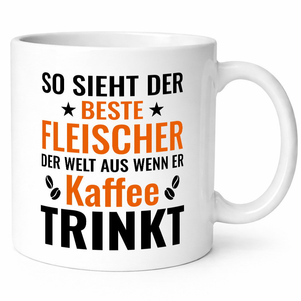 Kaffee trinkt: Fleischer | Schlachterei Humor Geschenkidee Tasse