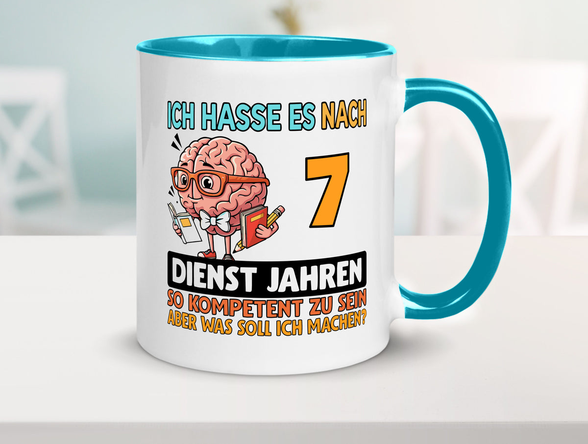 7 Dienstjahre | Arbeit Kompetent lustig Kollegen Büro Geschenk Tasse