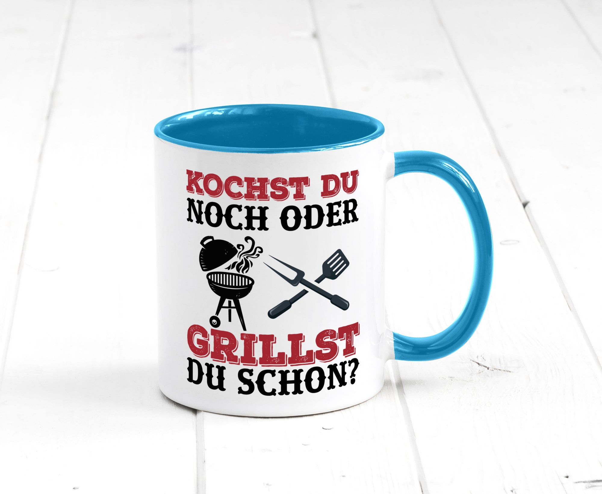 Grillst du schon? | Spruch Tasse Grillen Männer Geschenkidee Humor