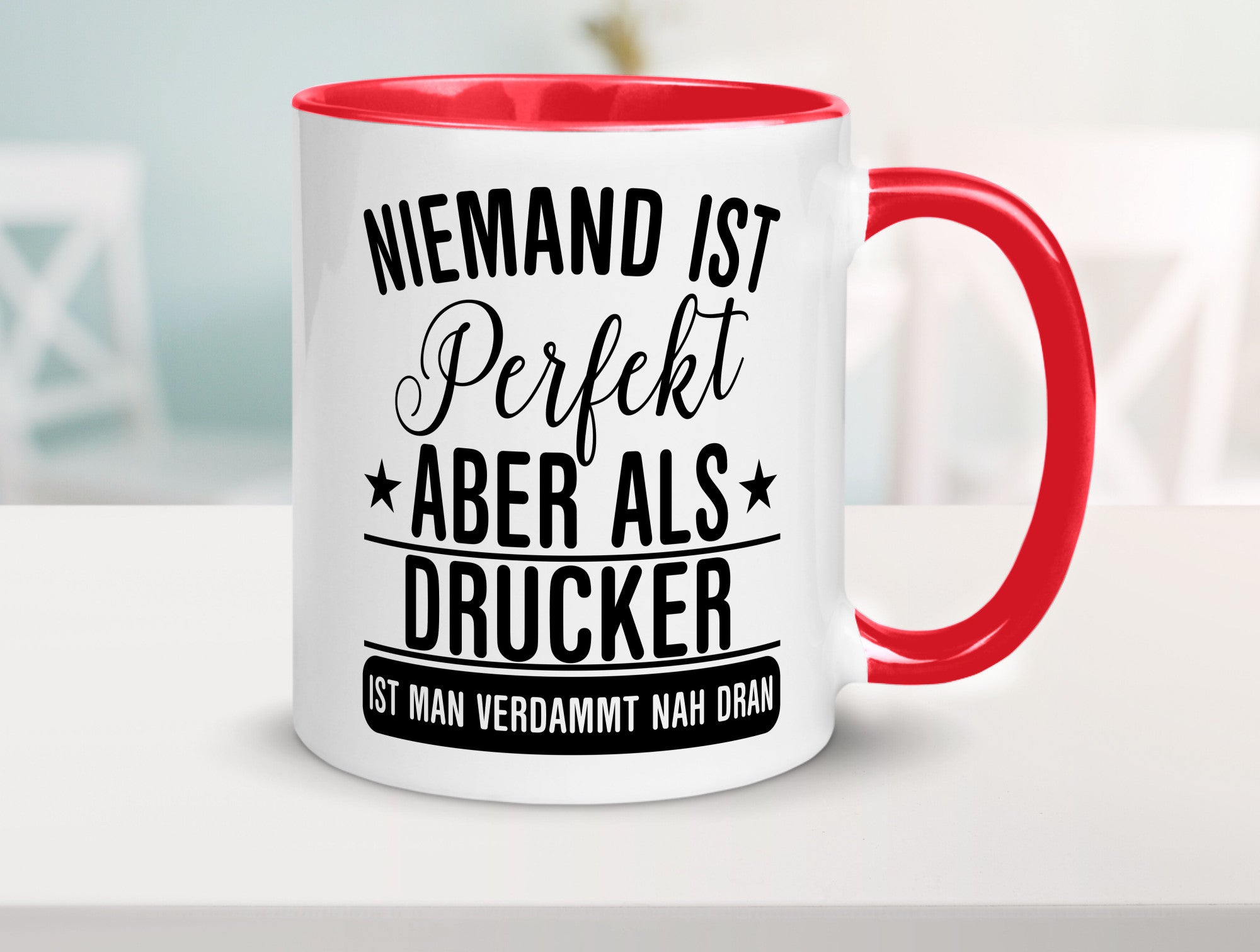 Verdammt nah dran: Drucker | Druckerei Print Medien lustig Humor Geschenkidee