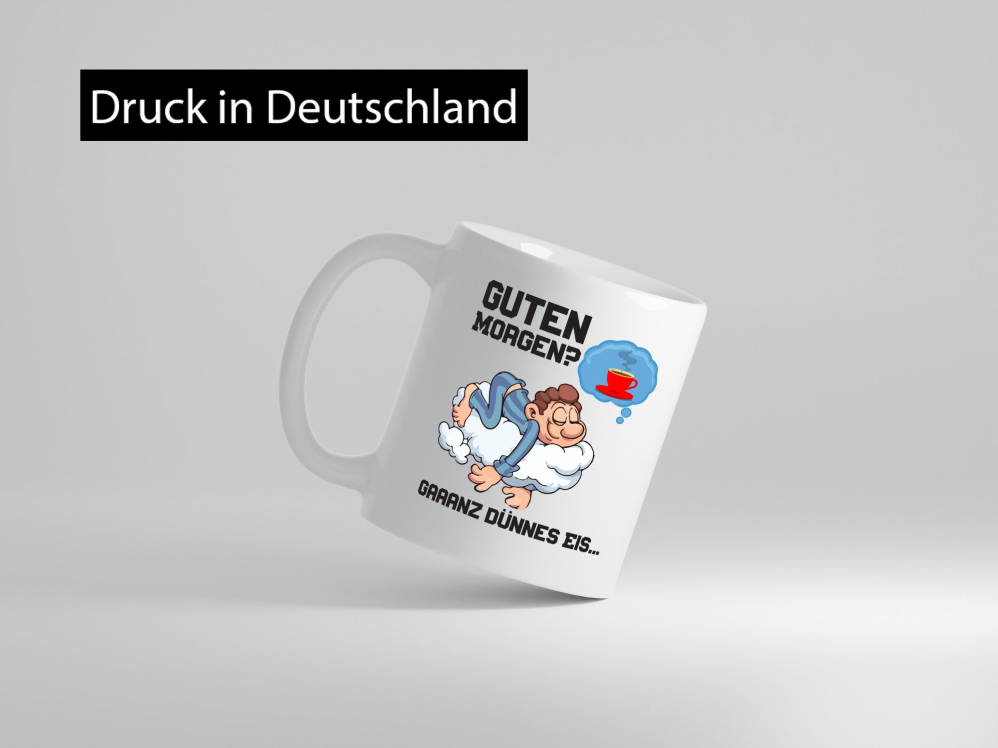 Ganz dünnes Eis | Morgenmuffel Tasse Kaffeetrinker Geschenkidee Humor