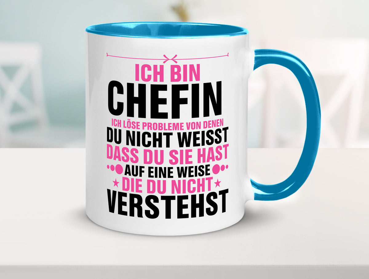 Löse Probleme: Chefin | Führungskraft Vorgesetzte lustiger Spruch Geschenk Tasse