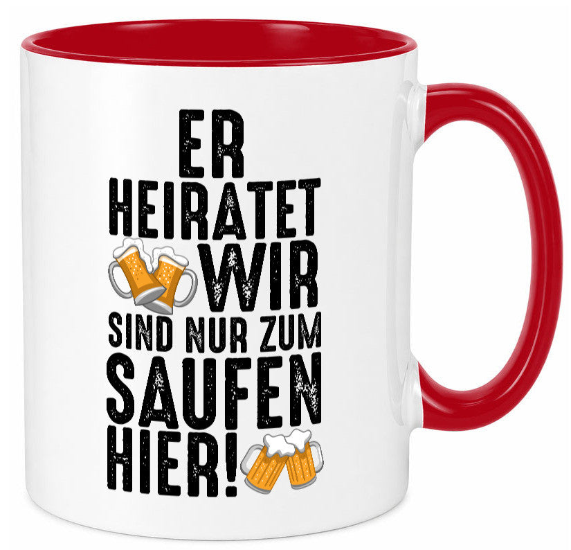 JGA | Er heiratet Junggesellenabschied Polterabend v2 lustiger Spruch Geschenk