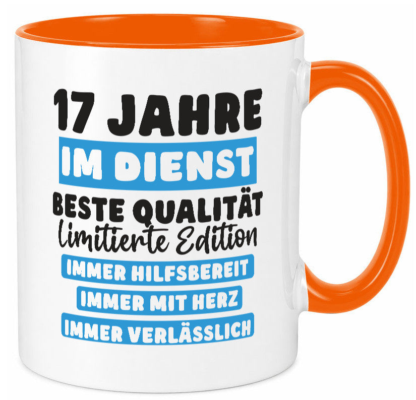17 Jahre im Dienst | Jubiläum Arbeit v6 Humor Kollegen Büro Geschenkidee Tasse