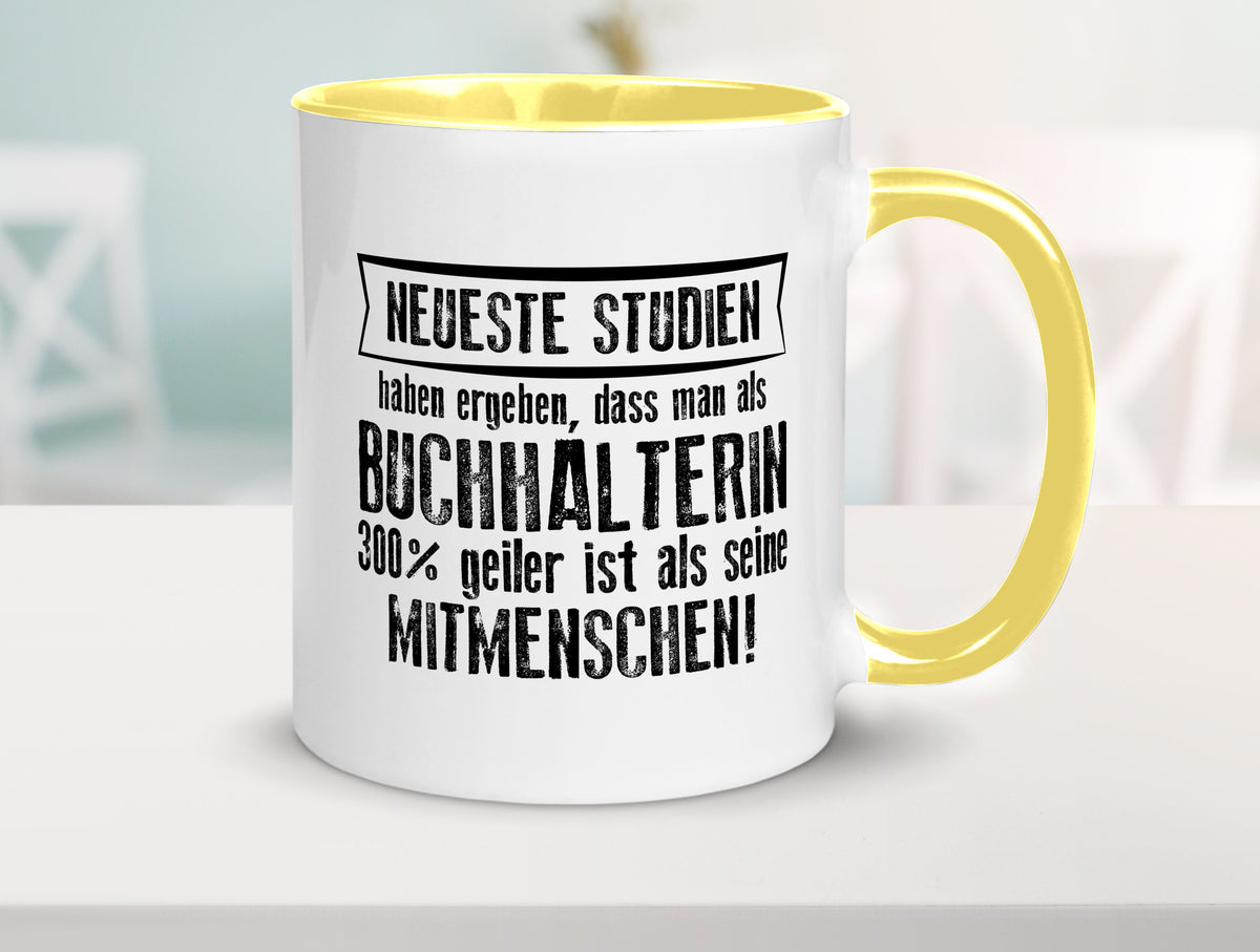 Neuste Studien: Buchhalterin | Buchhaltung Humor Geschenkidee Tasse