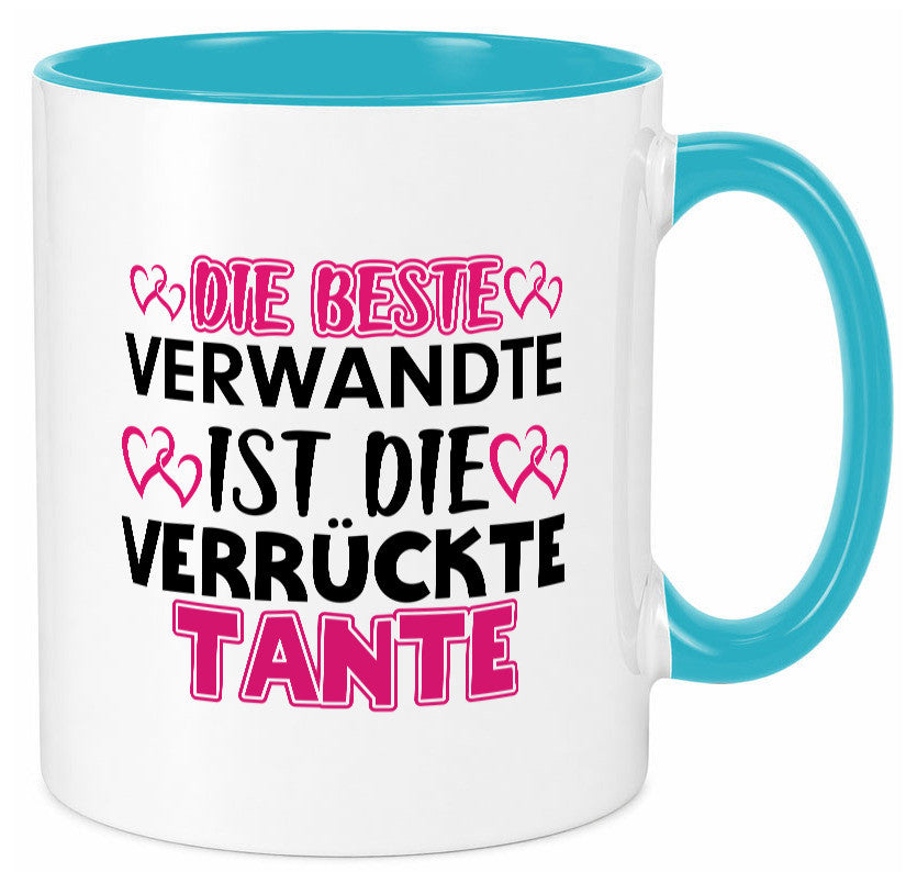 Verrückte Tante | Spruch Patentante Verwandtschaft lustiger Geschenk Humor Tasse