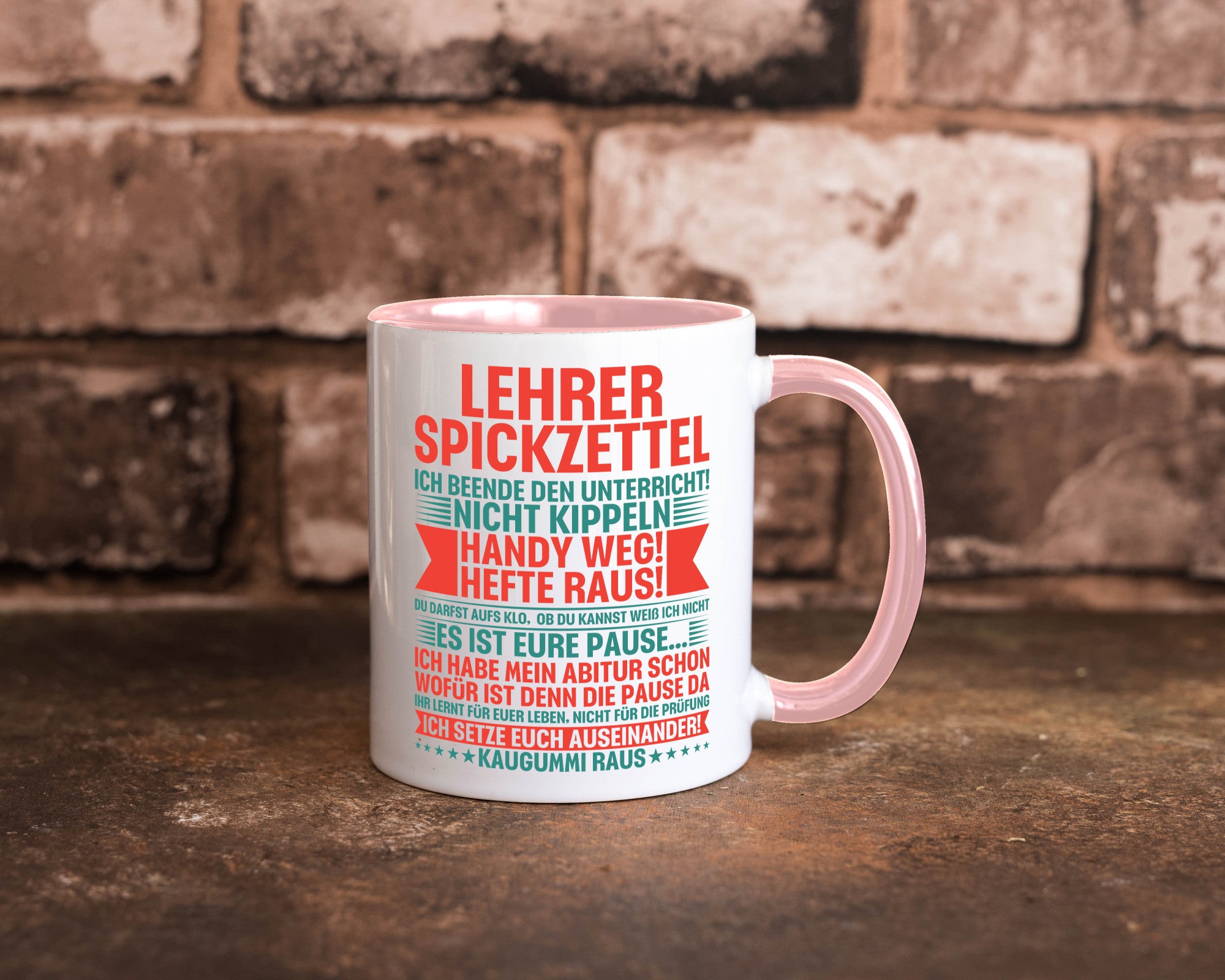 Lehrer Spickzettel | Beruf Tasse lustiger Spruch vl4 lustig Arbeit Kollegen
