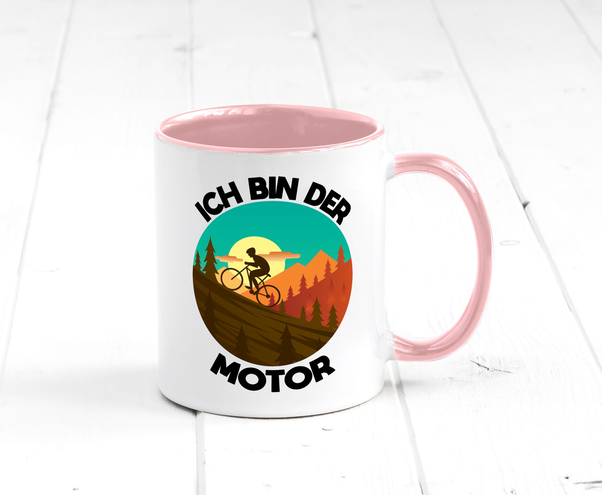 Ich bin der Motor | Mountainbiking Fahrrad Berge Geschenkidee Humor Tasse