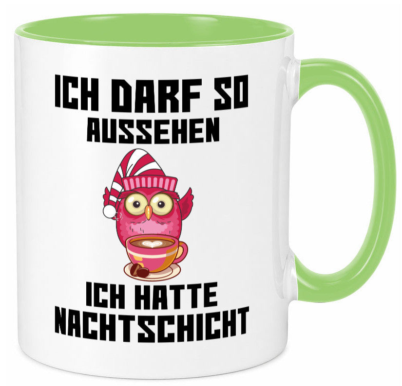 Nachtschicht Eule | Spruch Arbeit müde Nachtjob Geschenkidee Kollegen Büro Tasse
