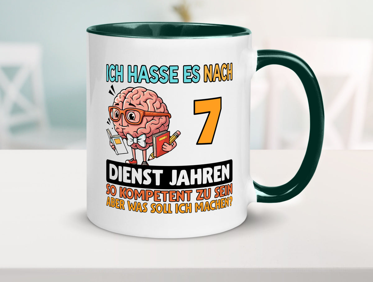 7 Dienstjahre | Arbeit Kompetent lustig Kollegen Büro Geschenk Tasse
