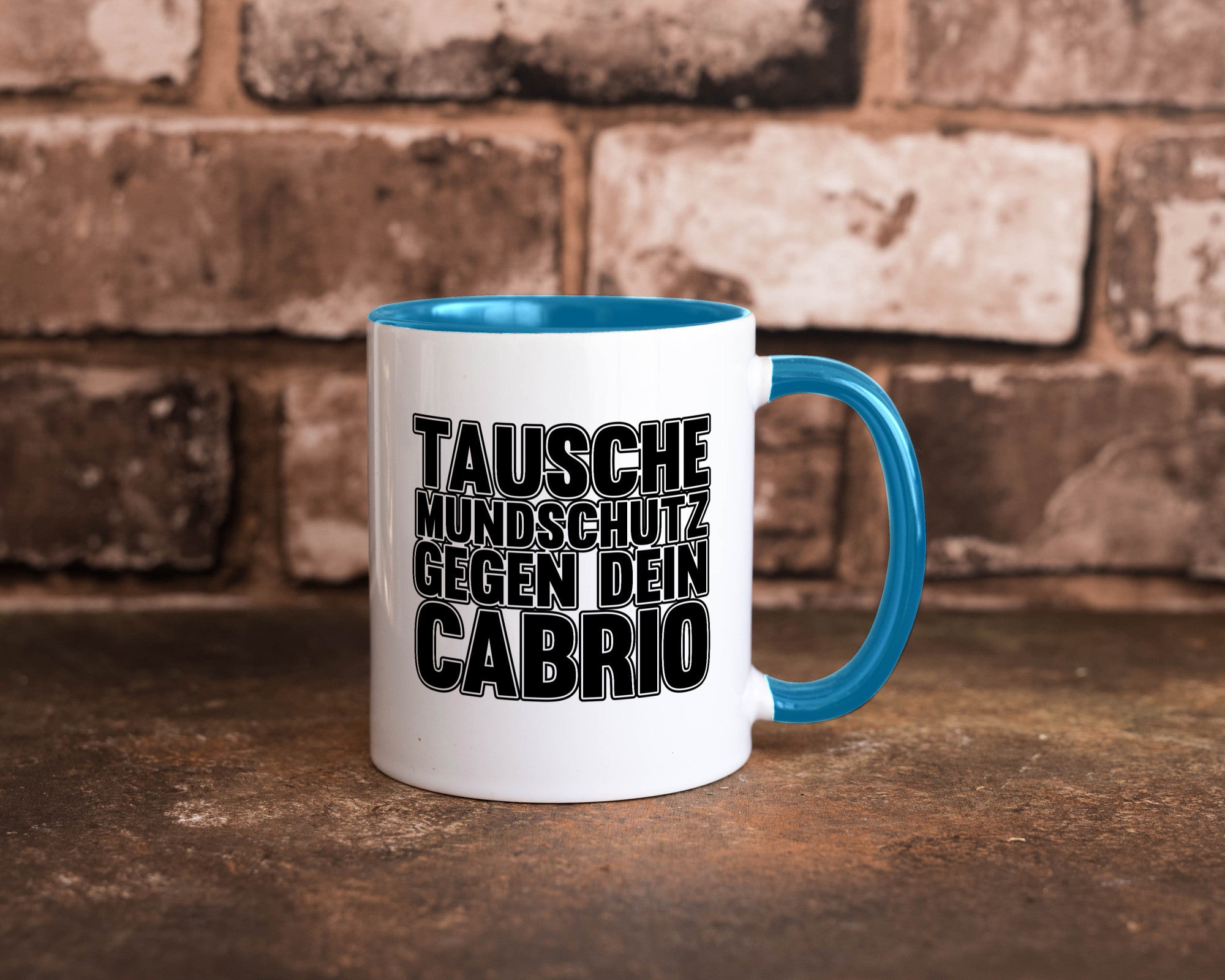 Tausche Mundschutz gegen Cabrio| | Cabrio Geschenkidee Humor Tasse