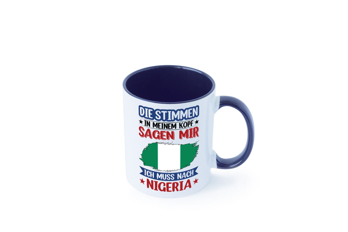 Nigeria | Urlaub Stimmen in meinem Kopf Traumland Geschenk Humor Geschenkidee Tasse