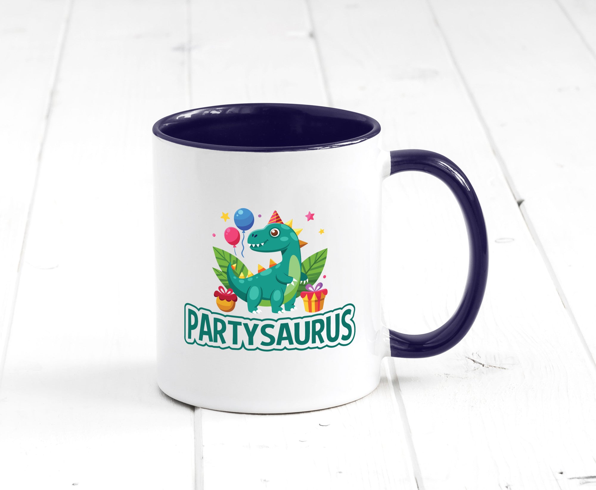 Partysaurus | Geburtstag Dinosaurier Luftballon Geschenkidee Humor Tasse