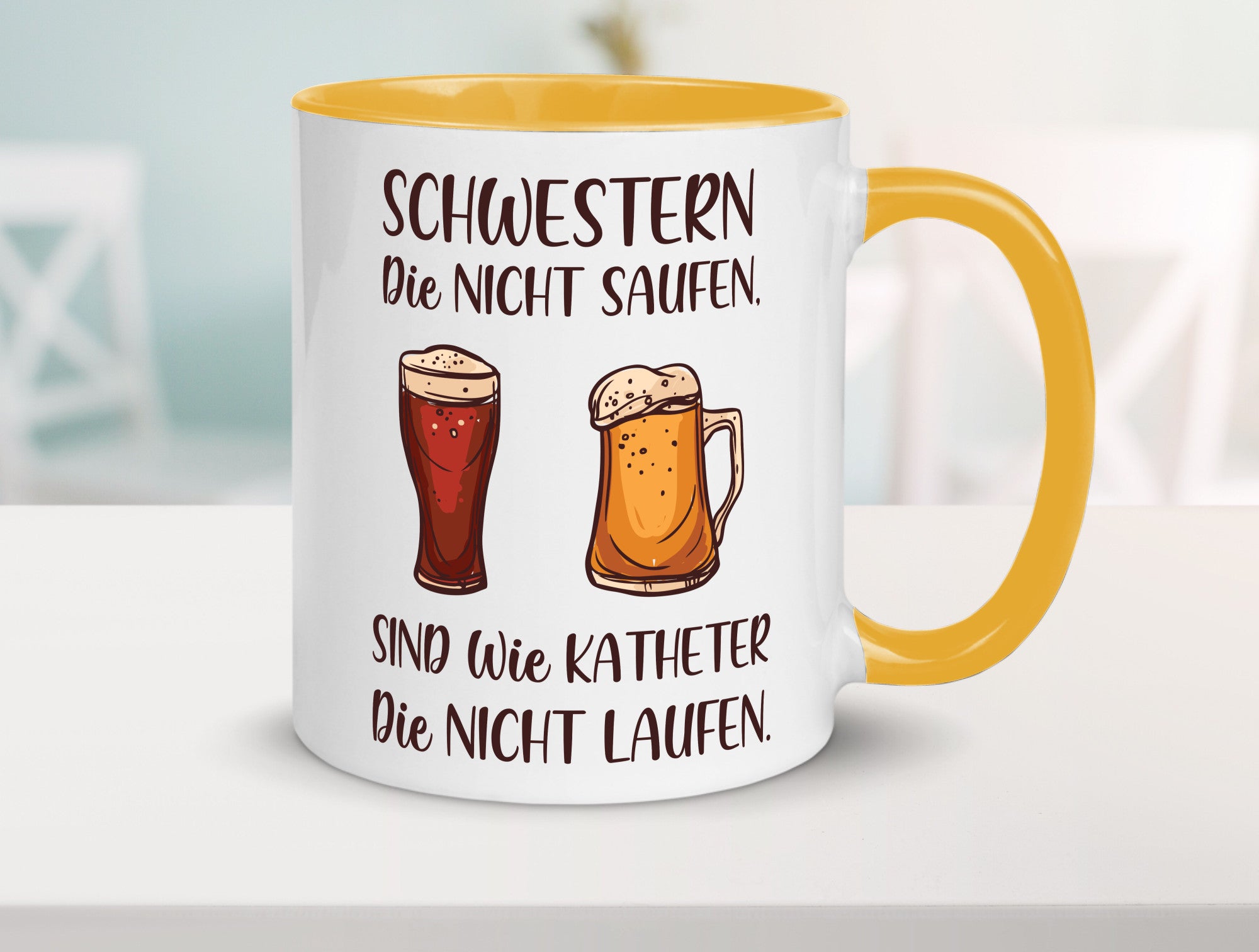 Schwestern die nicht saufen, Katheder laufen | Gläser lustiger Spruch Geschenk