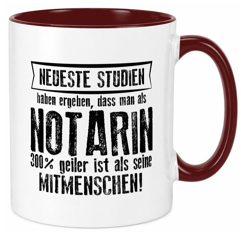 Neuste Studien: Notarin | Juristin lustig Humor Geschenkidee Geschenk Tasse