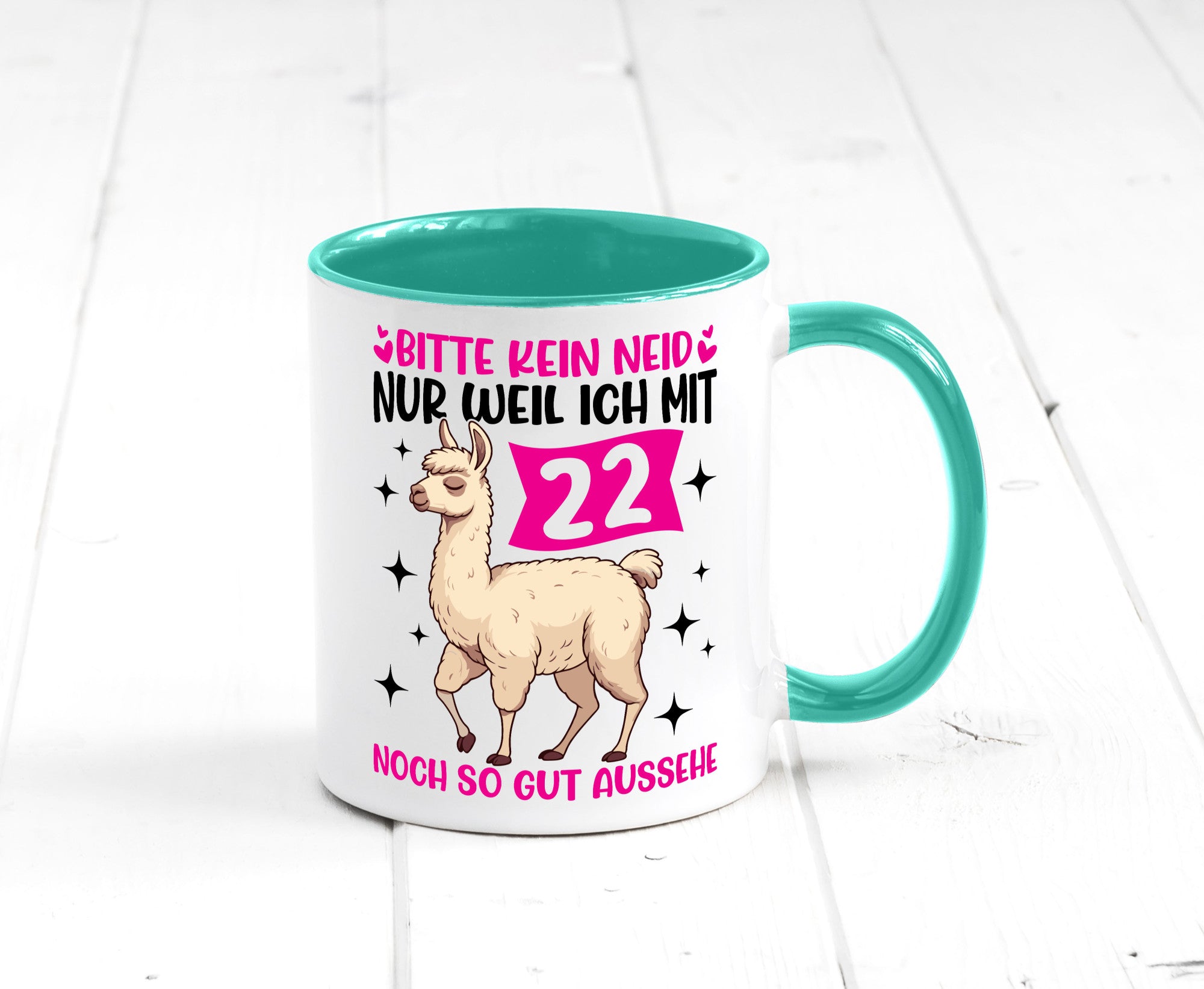 22. Geburtstag | 22 Jahre Lama gut aussehen lustig Geschenkidee Geschenk Tasse