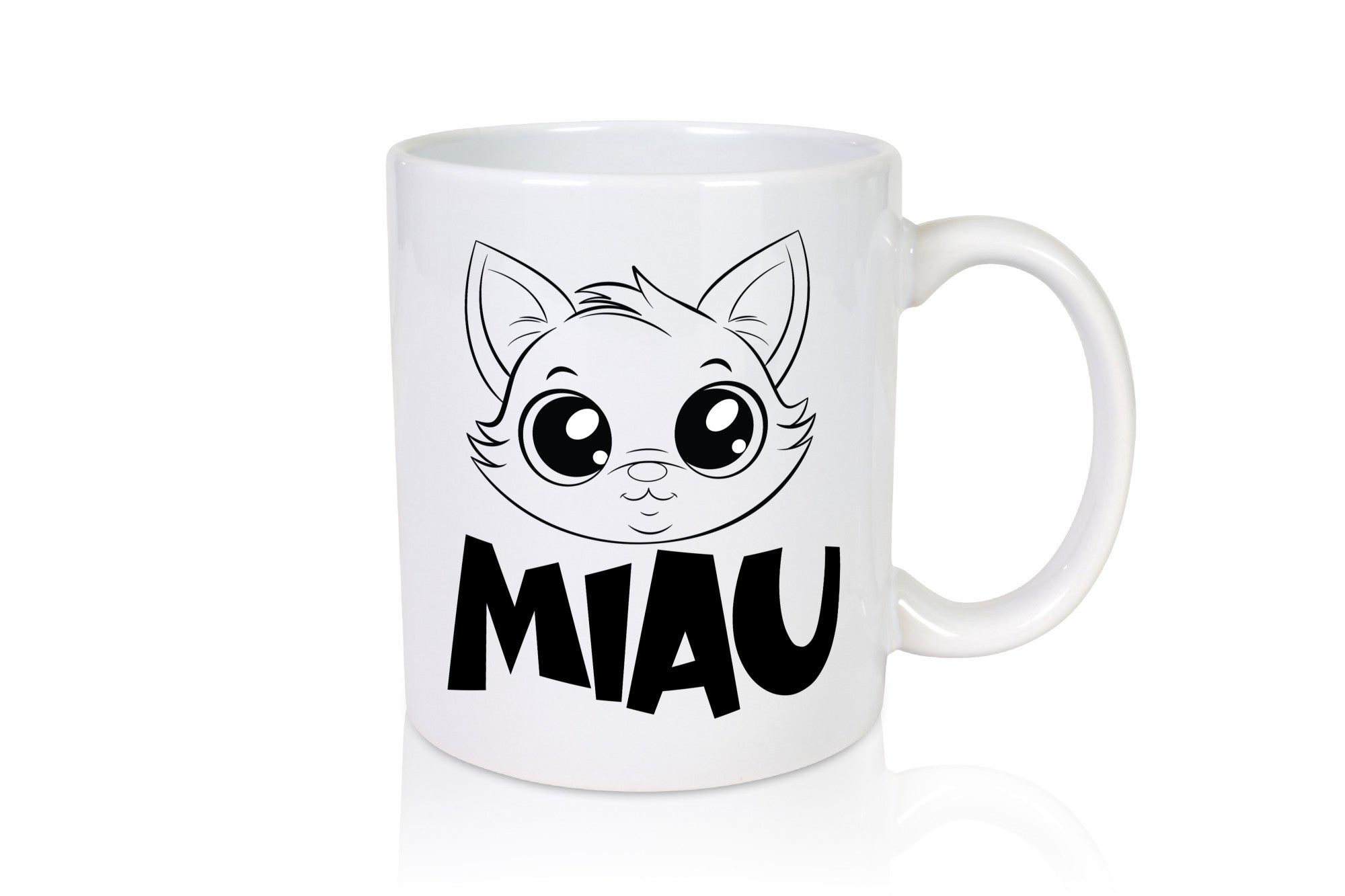 Miau | Katze Geschenkidee Tierliebhaber Humor Tasse