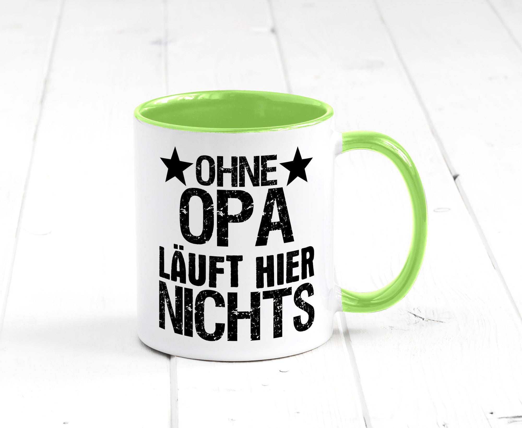 Ohne Opa läuft hier nichts | Sterne Geschenkidee Familie Humor Tasse