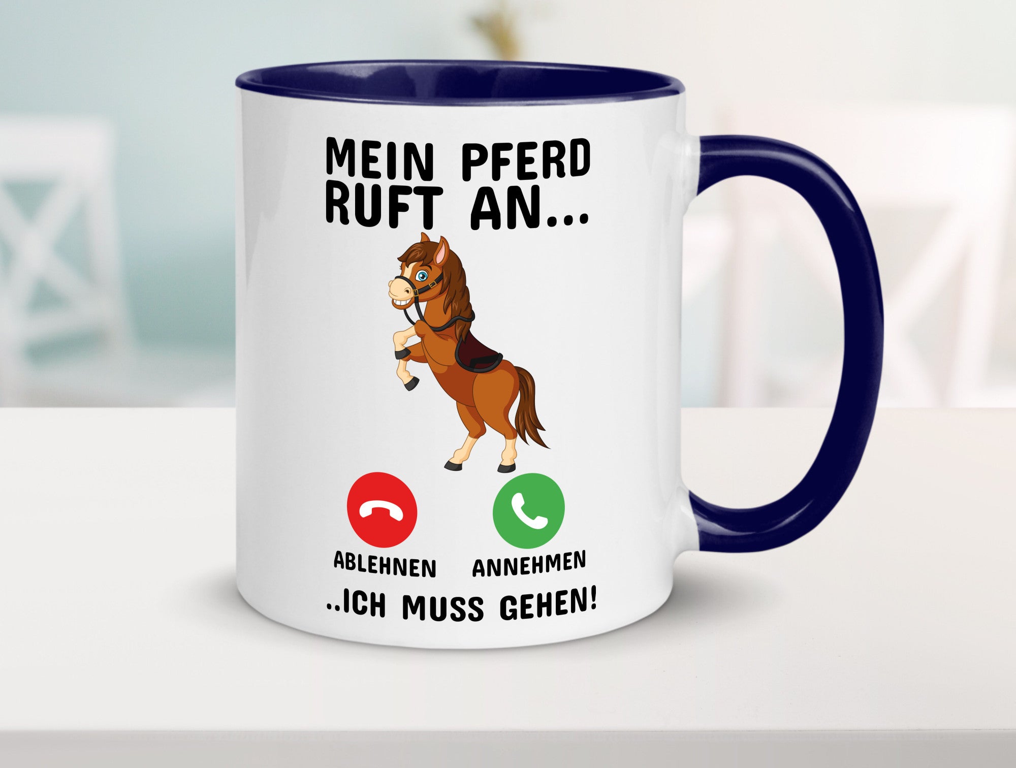 Mein Pferd ruft an Humor Geschenkidee Tasse