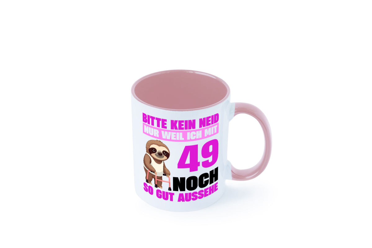 49. Geburtstag | Bitte kein neid Faultier 49 Jahre Humor Geschenkidee Tasse