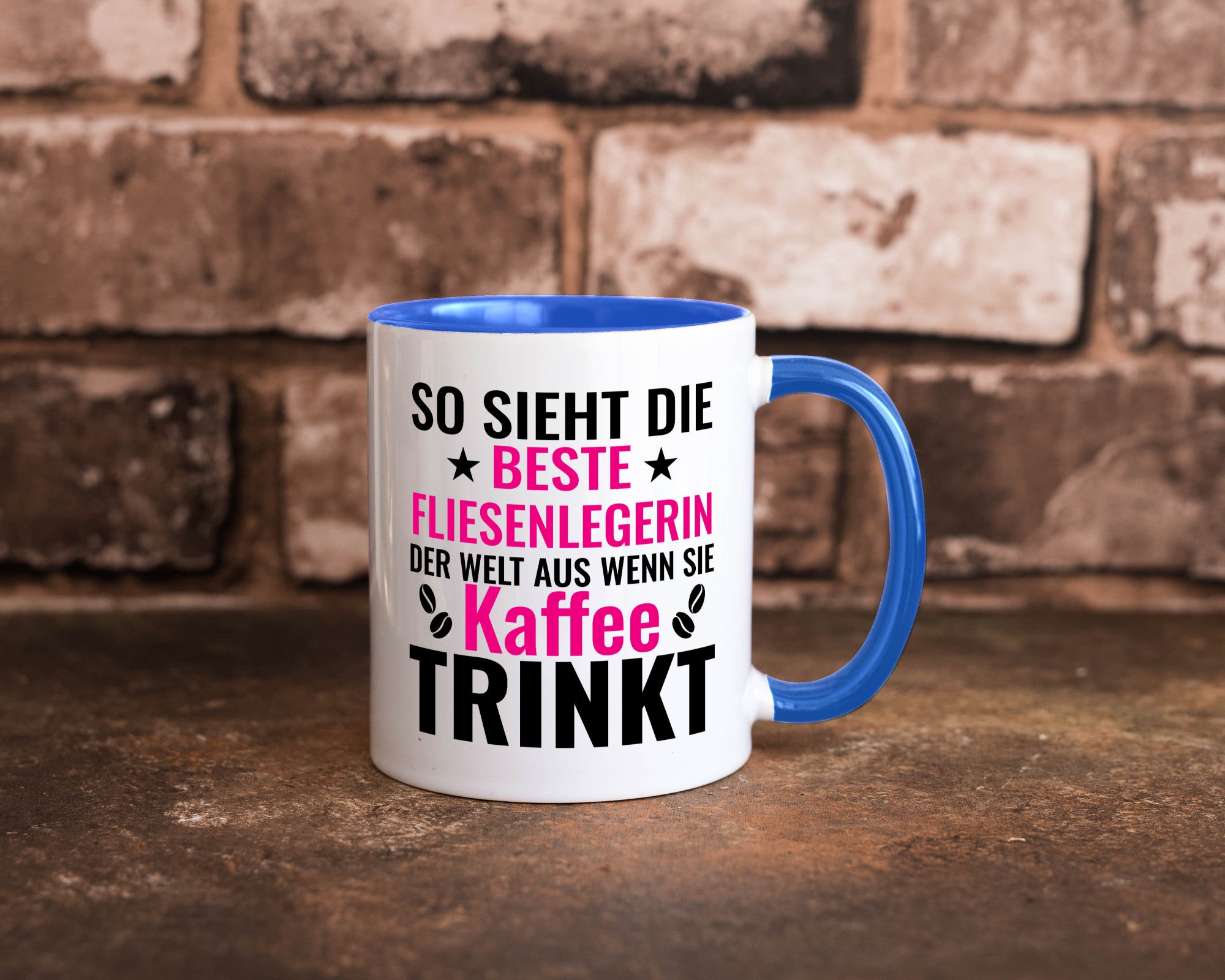 Kaffee trinkt: Fliesenlegerin | Fliesenlegen Bau Humor Geschenkidee Tasse